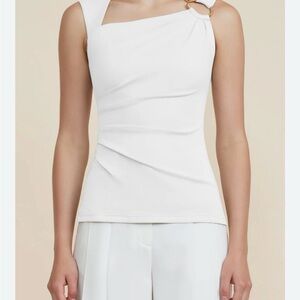 Anne Klein White Asymmetrical Tank Top